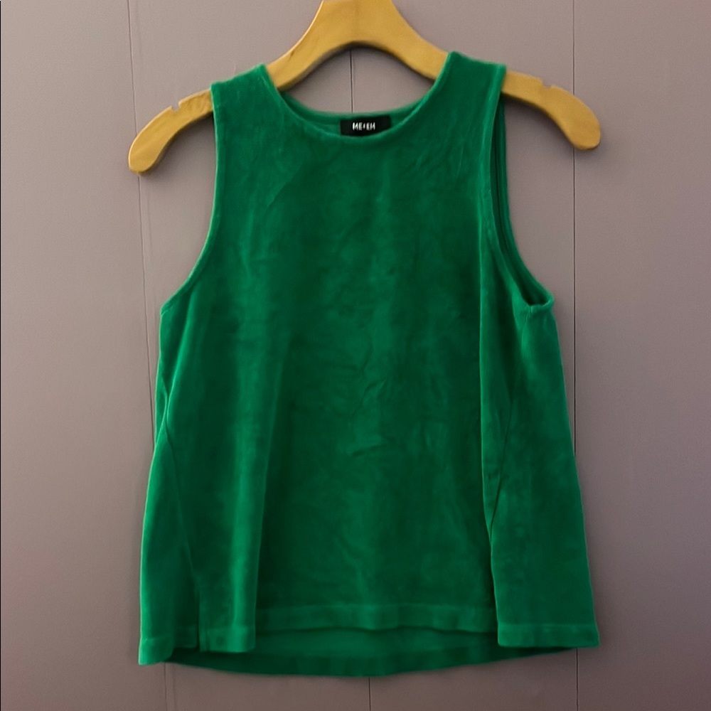 ME+EM Green Sleeveless Tank Top